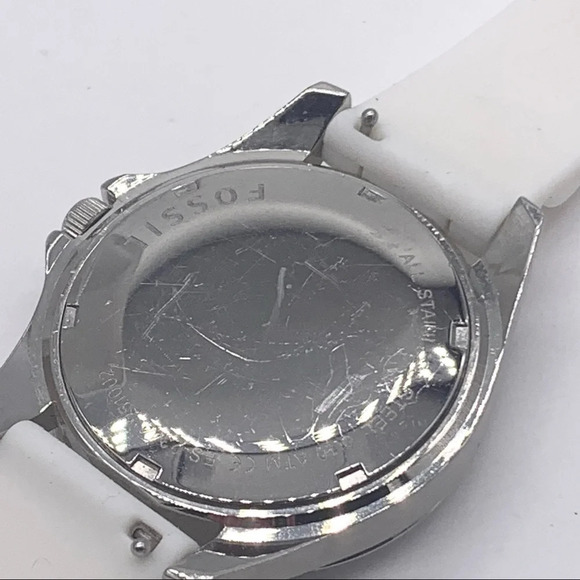 Fossil Jeweled Watch White Latex Band ES2344 - Picture 5 of 5